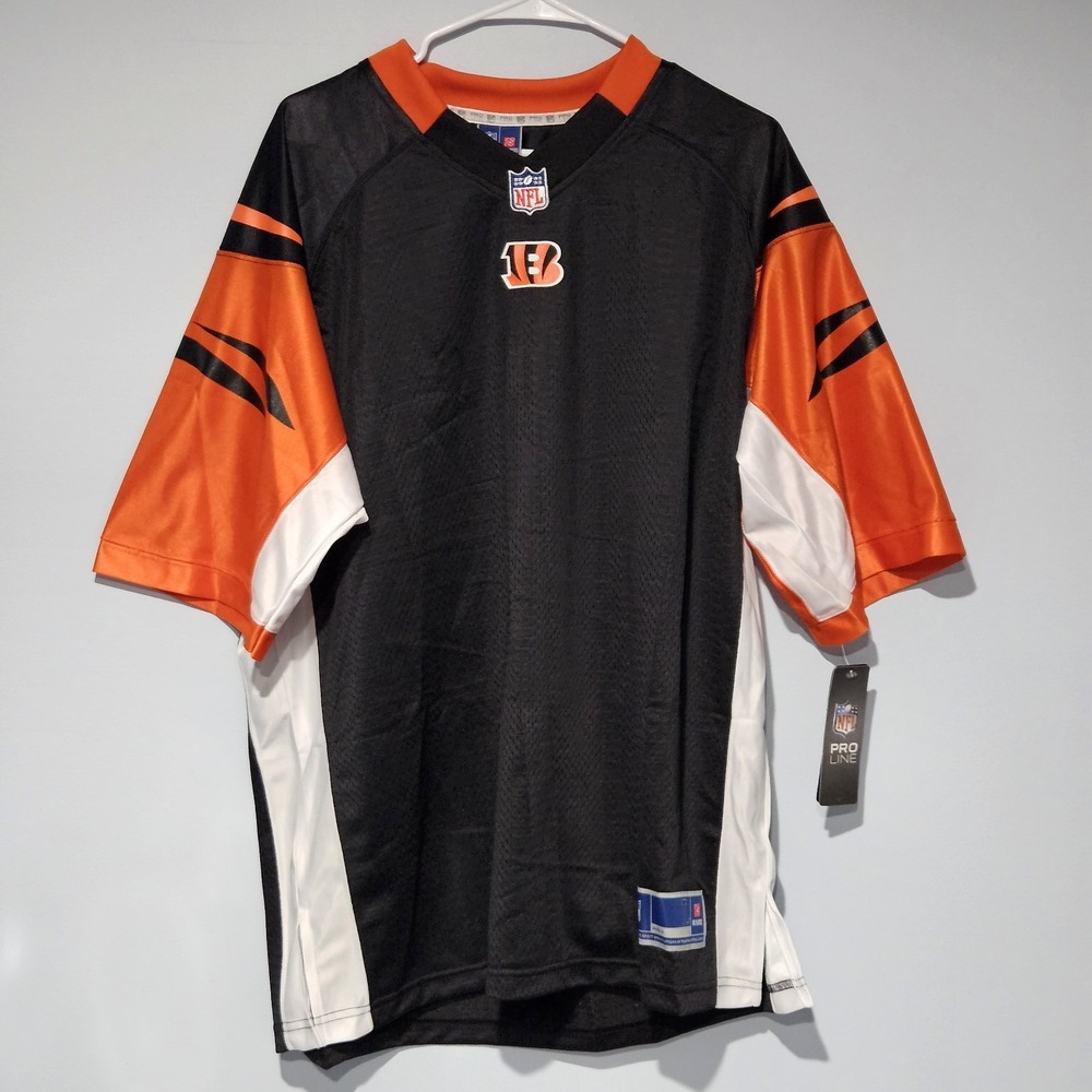 Pro Line Cincinnati Bengals Men's Blank Jersey Size L Black Orange